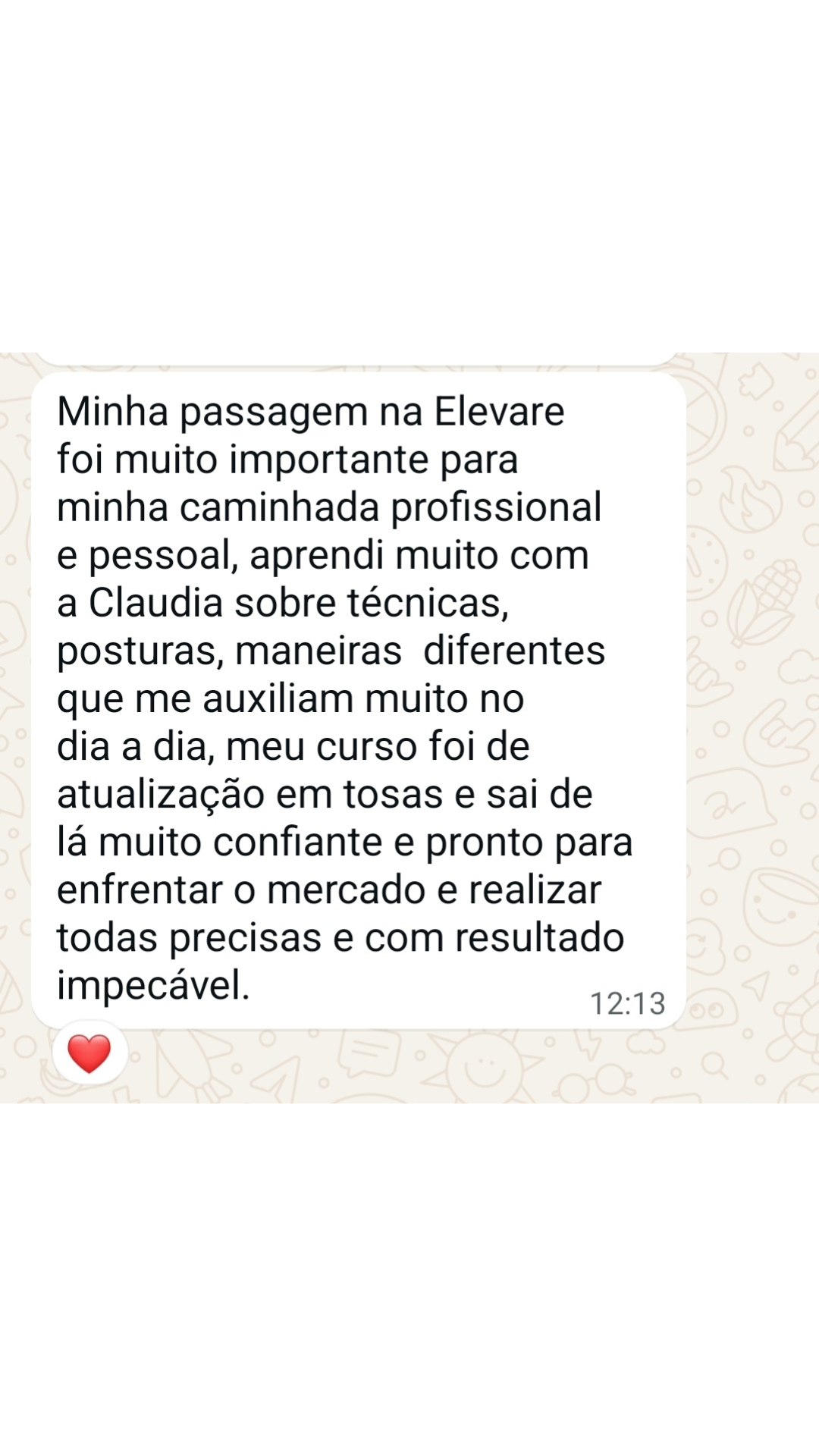 Mensagem de aluna — Print 3